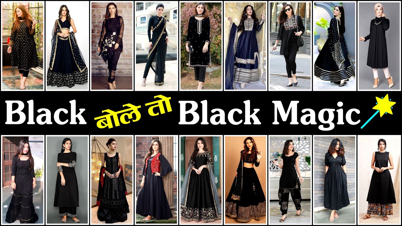 Gorgeous Pitch Black Colour Cotton Kurti With Beautiful Aari